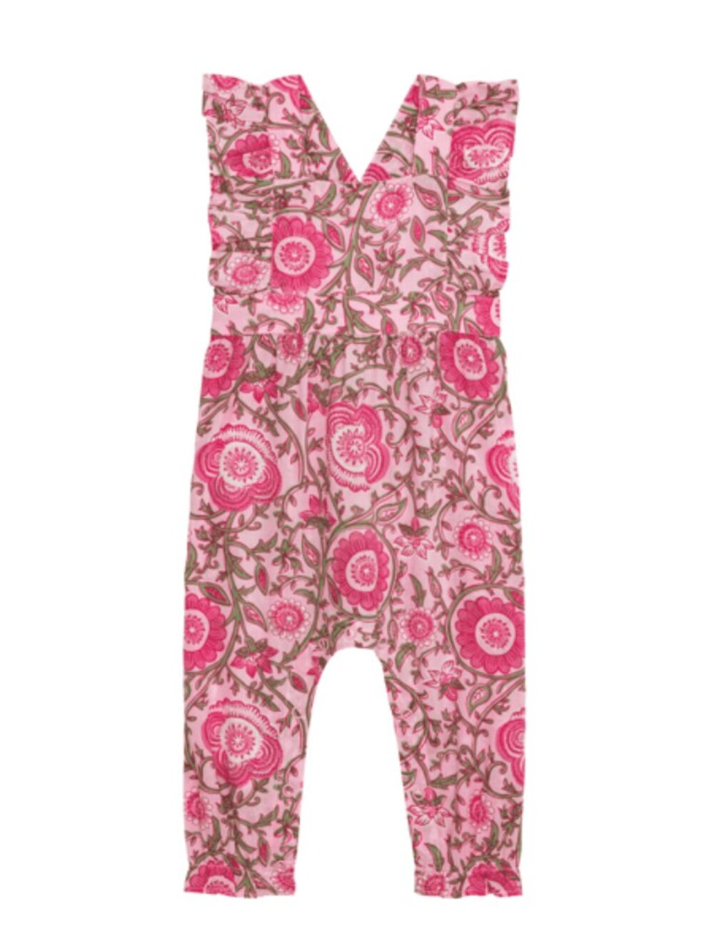 Mud Pie Baby Girl Pink Floral Print Longall One Piece Size 9-12M NEW
